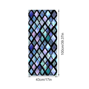 3D decorative window glass film static cling diamond pattern privacy sticker 43x100cm