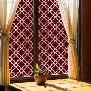 Decoratieve raamfolie statisch hechtend privacy glas in lood geometrisch patroon