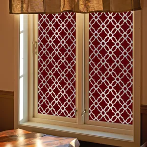 Geometrische raamfolie glas-in-lood effect statische privacy folie zonwerende sticker