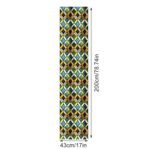 Vintage geometrisch glas-in-lood raamfolie statische glassticker voor huisdecoratie.