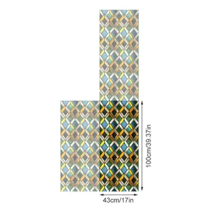 Decoratieve raamfolie vintage geometrische gebrandschilderde glassticker 43x100cm