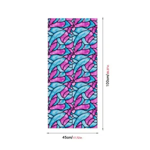 Decorative stained glass window film, colorful floral geometric privacy PVC film 45x100cm