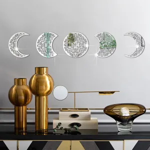3d moon phase acrylic mirror wall sticker decorative self adhesive mirror for home decor
