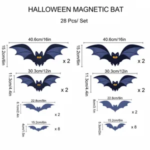 Halloween set di pipistrelli magnetici 28 pz adesivi per auto garage frigorifero.