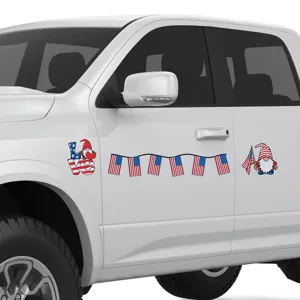 Adesivo magnetico per auto giorno indipendenza USA gnomo bandiera decorazione frigo