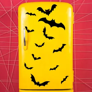 Set di adesivi magnetici a forma di pipistrello di Halloween per frigorifero e porta.