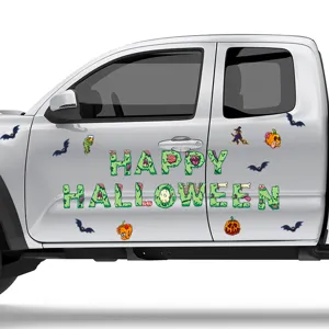 Halloween magnetic car door sticker zombie style spooky pumpkin bat holiday decor accessory
