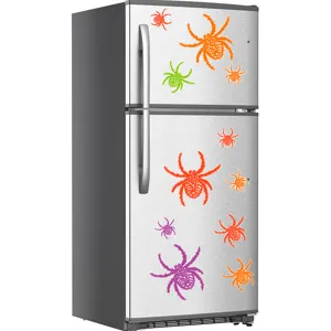 Autocollants aimantes araignees Halloween pour refrigerateur et garage decor set fete.