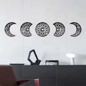 3D moon phase acrylic mirror wall stickers, self-adhesive home decor wall art mirrors for room.