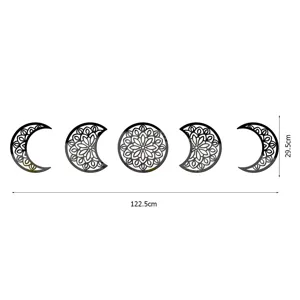 3D Moon Phase Acrylic Mirror Wall Sticker Set, Decorative Bohemian Home Wall Art Decor
