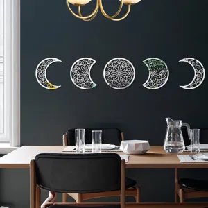 3D Moon Phase Acrylic Mirror Wall Sticker, Self-Adhesive Home Decor for Wall Design