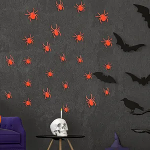 Halloween 3D luminoso araña pegatinas de pared miedo fiesta ventana decoracion