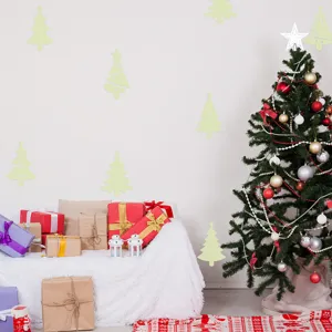Adesivi murali albero di natale luminosi che brillano al buio festa decoro casa