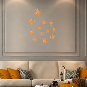 Pegatinas de pared de araña luminosas de Halloween 3D, perfectas para decoración de fiestas.