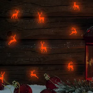 Natale cervo luminoso adesivi murali fluorescente festa decorazione per casa adesivo
