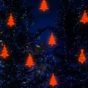 Adesivi da parete luminosi con alberi di Natale rossi per feste e decorazioni casa