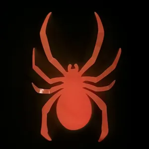 Adhesivo de pared de arana roja luminosa 3D de Halloween para fiesta y ventana decor.