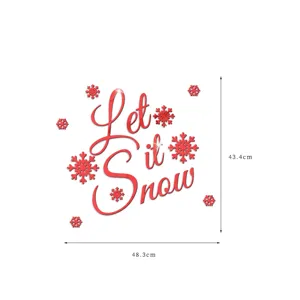 Dettagli adesivo murale Let it Snow in acrilico rosso, misura 48,3x43,4cm per feste.