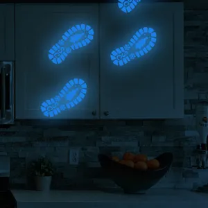 Natale luminose impronte adesivi da parete fiocco di neve pino decorazioni festa casa