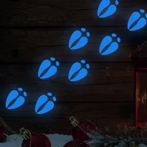 Adesivi murali luminosi con impronte di cervo decalcomanie fluorescenti per festa di Natale