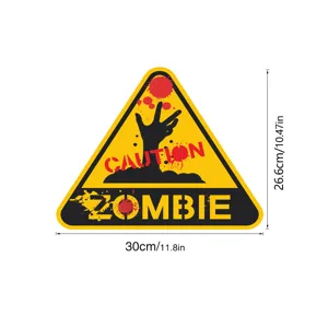 Halloween luminous zombie warning wall sticker removable spooky window decoration decal