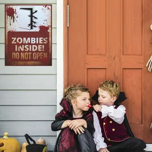 Halloween luminous zombie wall sticker detail, glowing spooky decor poster for holiday window.