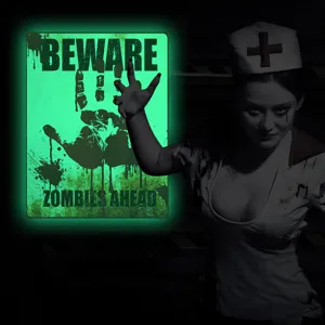 Halloween glow in the dark bloody handprint wall sticker zombie poster window decor.