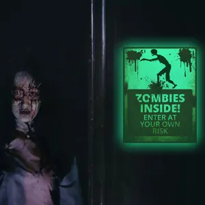 Halloween glow in the dark zombie wall sticker spooky fluorescent poster for home decor