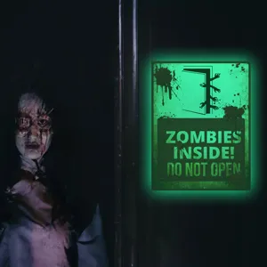 Halloween glow in the dark zombie wall sticker scary door sign spooky holiday party decor