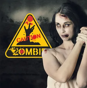 Halloween zombie warning wall sticker glowing poster spooky window home festival decor decal