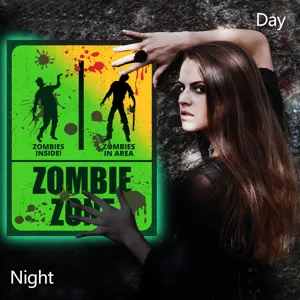 Halloween luminous zombie wall sticker glow in the dark poster for holiday party decoration view
