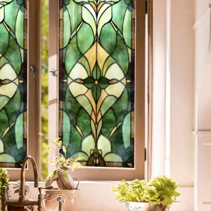 Decoratieve raamfolie glas-in-lood stijl privacy thuis glas sticker art nouveau