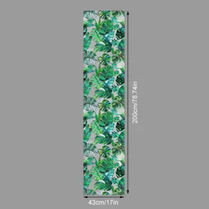 Film pour fenêtre statique avec motif de feuilles vertes tropicales pour déco 200x43cm