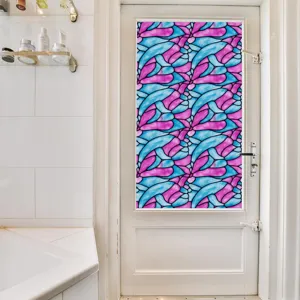 Decorative colorful window film static cling glass sticker for home privacy decor.