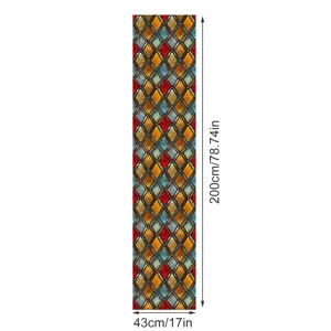 Retro glas-in-lood raamfolie statisch hechtende decoratieve sticker detail 200x43cm