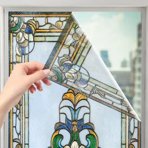 Viktorianischer Stil dekorative Fensterfolie statisch haftende Glasfolie für Zuhause.