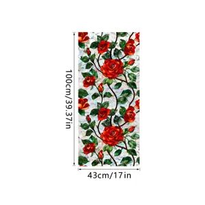 Stained glass rose window film static clinging decorative glass sticker for home decoration