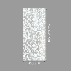 Lace static window glass film decorative privacy sticker for home window 43x100cm