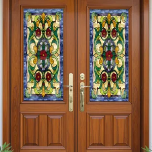 Franse paleis stijl raamfolie, decoratieve dubbelzijdige glassticker voor thuisgebruik.