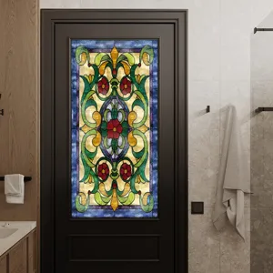 Frans paleis glasfolie, retro bloem decoratieve sticker voor glazen deuren en ramen thuis.