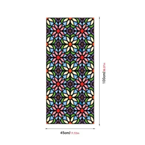 Retro floral stained glass window film PVC static cling removable decorative home privacy sticker
