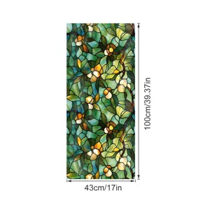 Film pour fenêtre en verre teinté style Tiffany adhésif décoratif mosaïque 43x100cm