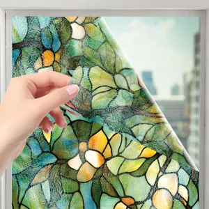 Film pour fenêtre en vitrail style Tiffany autocollant décoratif occultant détail