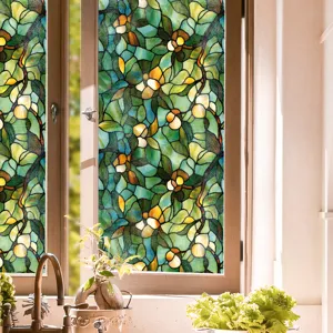 Film pour vitre en verre teinté style Tiffany autocollant décoratif intimité maison