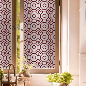 Geometrische glasfolie statische raamfolie privacy raamsticker voor thuis detailweergave