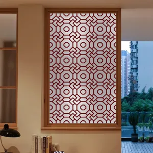 Film pour vitre géométrique adhésif statique intimité autocollant de verre pour porte maison.