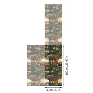 Film pour vitre en verre teinté style Tiffany double face motif coloré déco 43x100cm