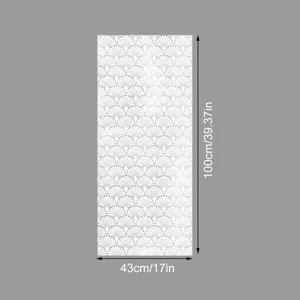 Fan pattern static window glass sticker detail, 43x100cm decorative film for home.