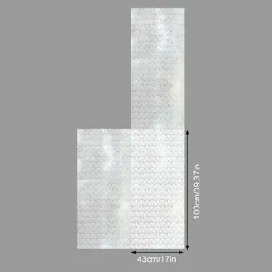 Static cling window film with elegant silver lace fan pattern, perfect for home decor and privacy.