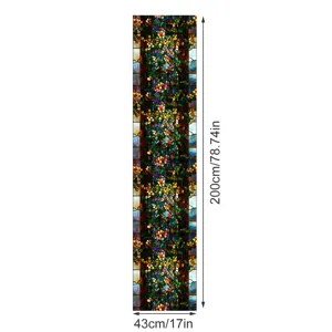 Film pour fenêtre en vitrail style Tiffany autocollant floral intimité 200x43cm maison